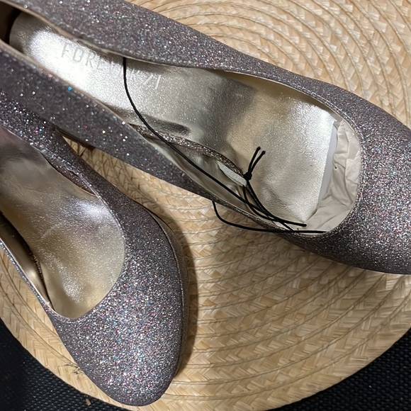 Forever21 Glitter Shimmer Sparkling Platform Heel Size 10 - Picture 11 of 15